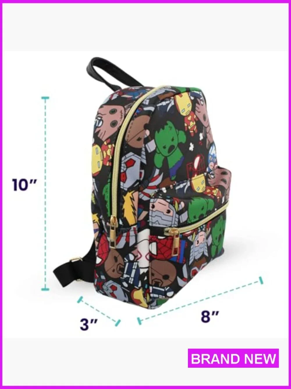 Mini Backpack Purse Kawaii Style Adjustable Straps Faux Leather Casual Daypack - Picture 7 of 7
